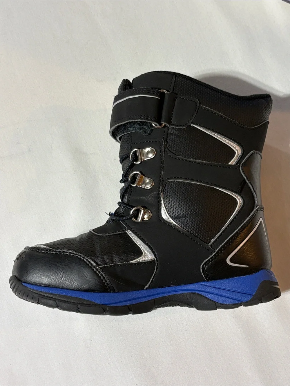 Kids Totes Unisex Snow Boots size 1 Hook-and-Loop Strap